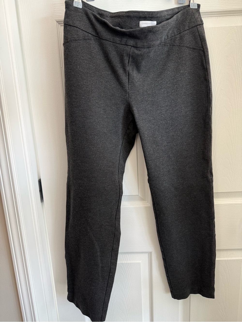 Charter Club Dark Charcoal Stretch Knit Trousers